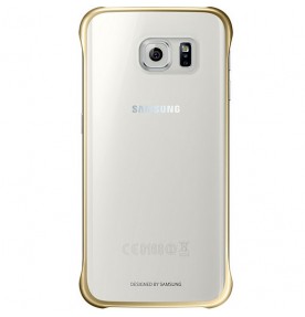 Husa Protective Cover Clear Samsung Galaxy S6 Edge Gold
